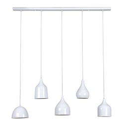 Lustre vintage noir, blanc 120cm long E27x5