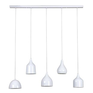 Lustre vintage noir, blanc 120cm long E27x5