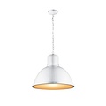 Lustre industriel noir, blanc, béton 53cm diamètre