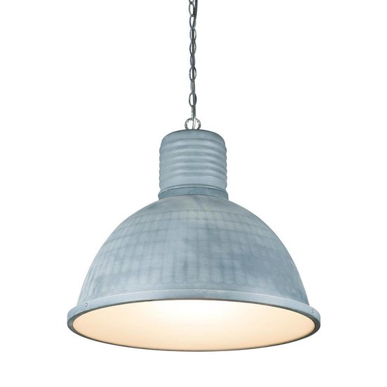 Lustre industriel noir, blanc, béton 53cm diamètre