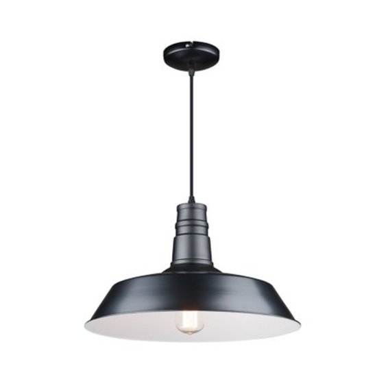 Lámpara colgante industrial negro, blanco, hormigón 45cm Ø