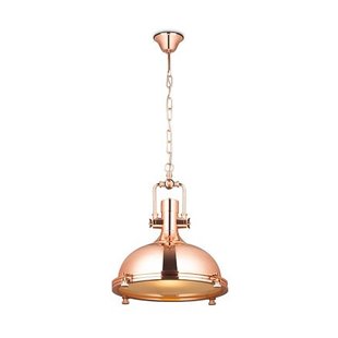 Industrial pendant light chrome, copper or nickel satin 40cm Ø