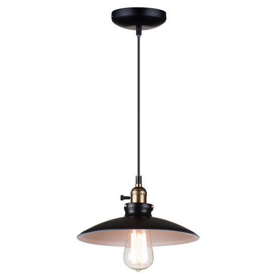 Vintage pendant light black lamp shade 26, 35cm Ø