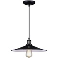 Vintage pendant light black lamp shade 26, 35cm Ø