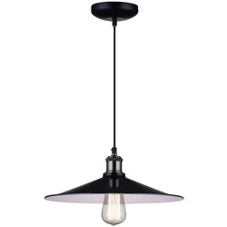 Vintage pendant light black lamp shade 26, 35cm Ø