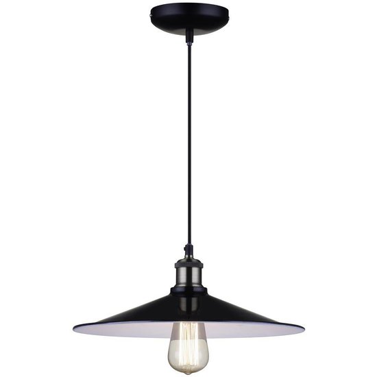 Vintage pendant light black lamp shade 26, 35cm Ø