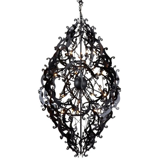 Metal pendant light black, white, grey elegant 150cm H