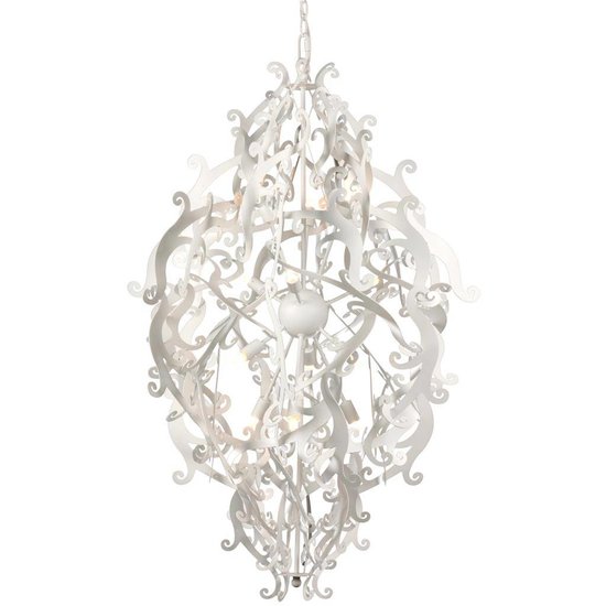 Design hanglamp grijs, zwart, wit sierlijk 113cm H G9x12