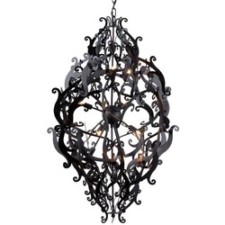 Lámpara colgante de metal negro, blanco, gris elegante 113cm Alt.