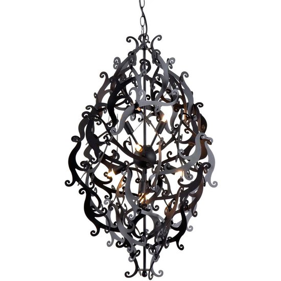 Design hanglamp grijs, zwart, wit sierlijk 89cm H G9x8