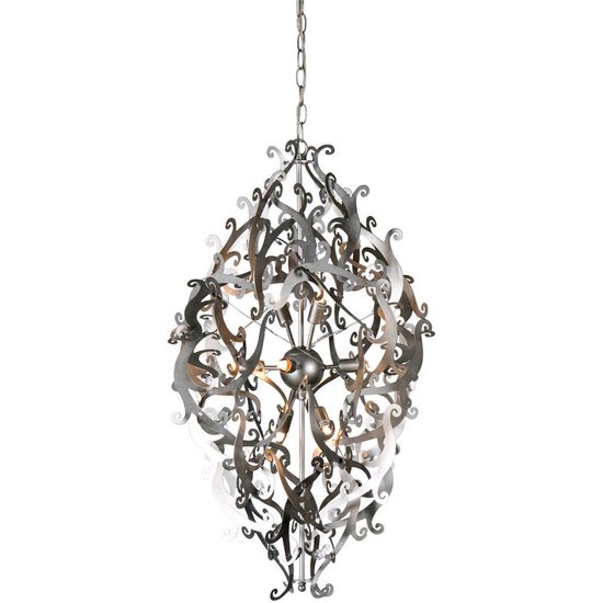 Lámpara colgante de metal negro, blanco, gris elegante 89cm Alt.