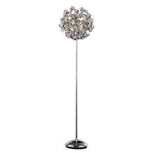 Design standing lamp chrome ball with strips 160cm