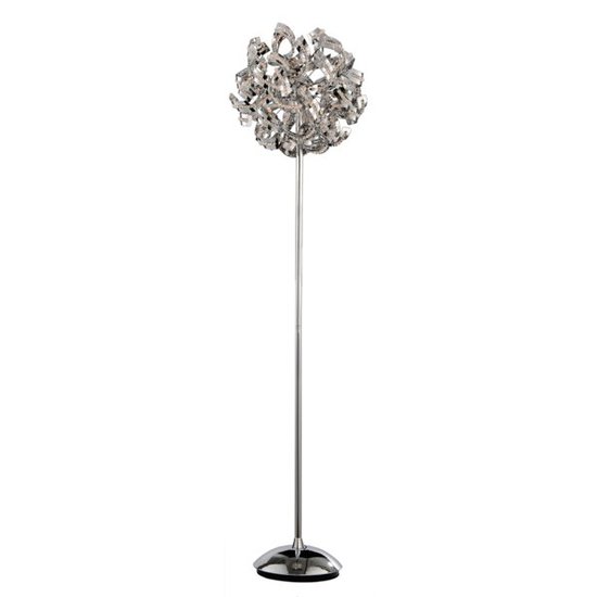 Design Stehleuchte Chromkugel mit Streifen 160cm