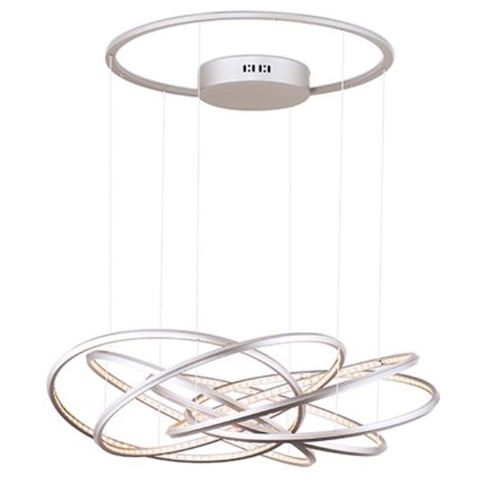 LED-Pendelleuchte Designringe weiß, schwarz, grau 96W