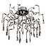 Crystal ceiling light spider G4x8 65cm diameter