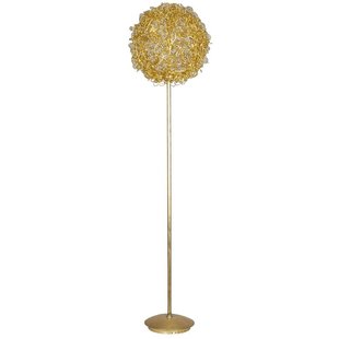 Lámpara de pie diseño bola alambre acero plata, oro 44cm