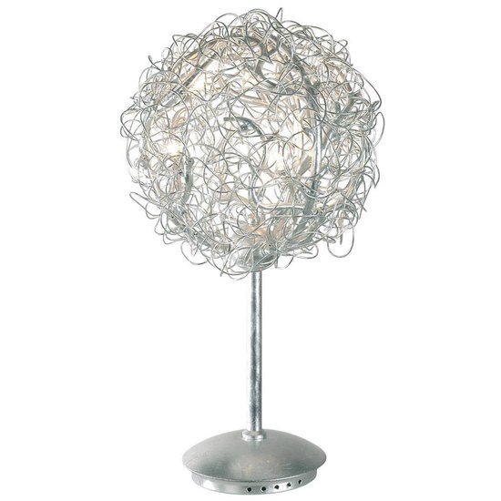 Lámpara de mesa bola alambre oro o plata 35cm Ø