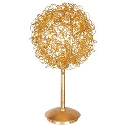 Lampe de table design fil de fer or, argent 35cm Ø