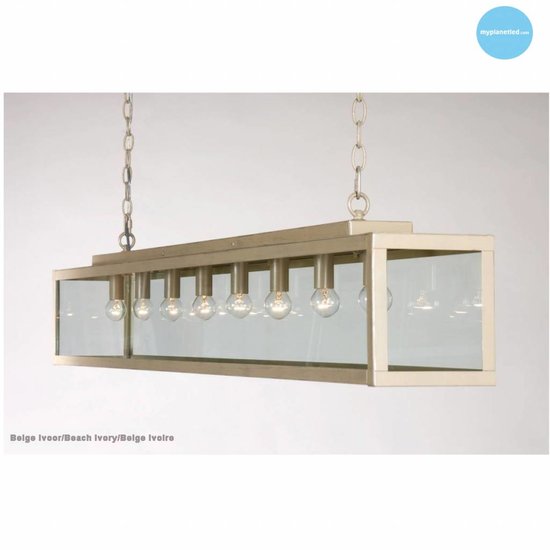 Glass pendant light rustic beige, white, lead, taupe, gold 150cm