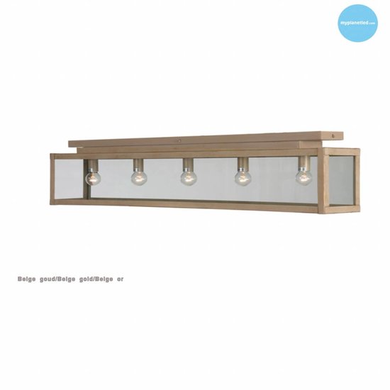 Plafonnier verre rustique blanc, beige, plomb, taupe, or 100cm