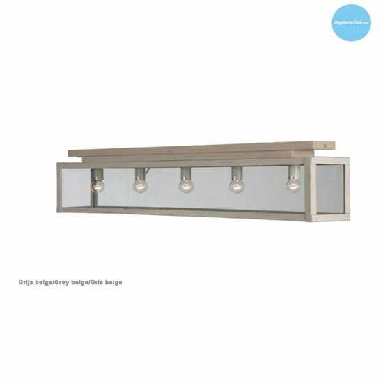 Landelijke plafondlamp glas beige, wit, lood, taupe, goud 100cm