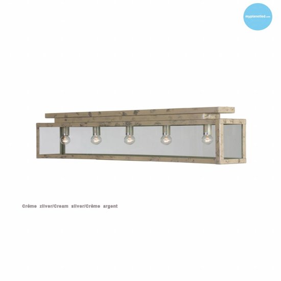 Landelijke plafondlamp glas beige, wit, lood, taupe, goud 100cm