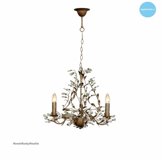 Lustre chandelier noir, rouille, beige, blanc, gris E14x3