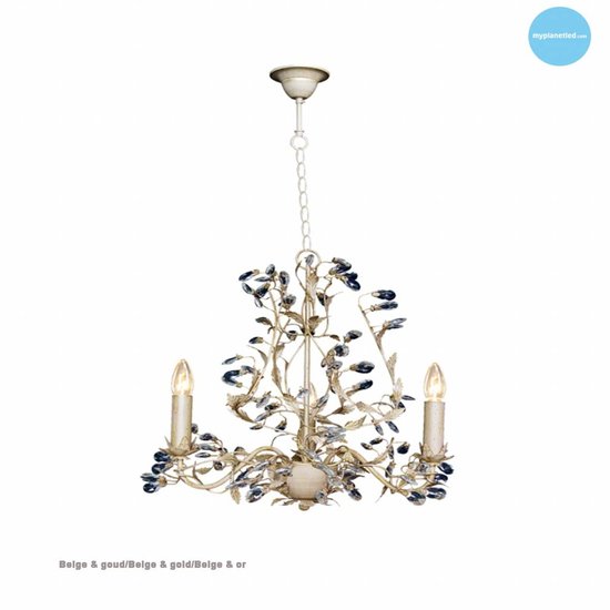 Lustre chandelier noir, rouille, beige, blanc, gris E14x3