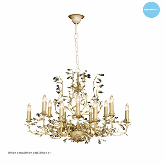 Lámpara colgante ovalada candelabro varios colores E14x12