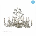 Hanglamp kroonluchter met kaarsen 7 kleuren E14x18