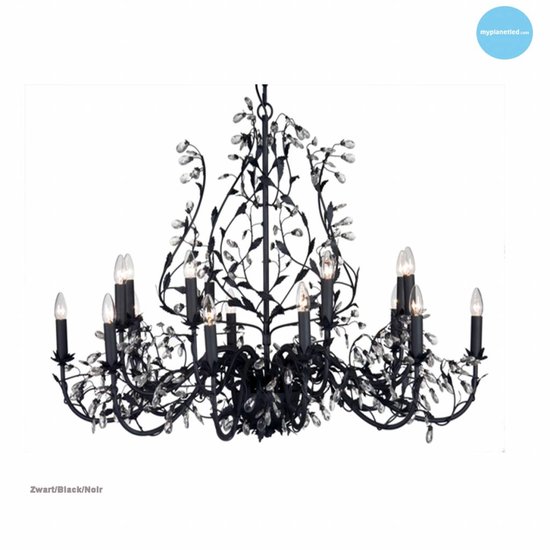 Hanglamp kroonluchter met kaarsen 7 kleuren E14x18