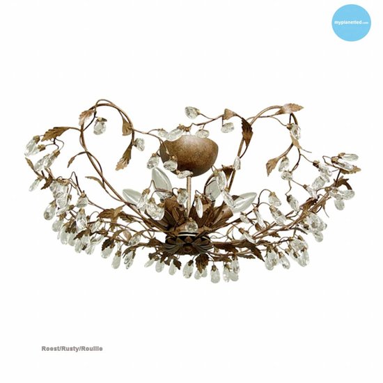 Klassieke plafondlamp zwart, wit, roest, beige, grijs E14x6