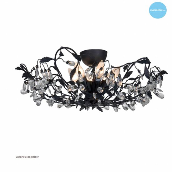 Klassieke plafondlamp zwart, wit, roest, beige, grijs E14x6