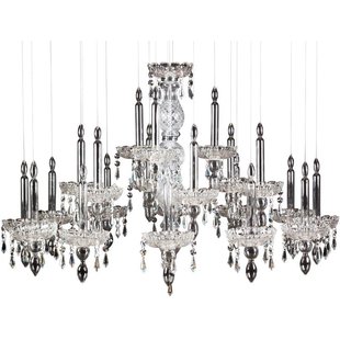 Glas-Pendelleuchte chrom elegant 90cm Durchmesser