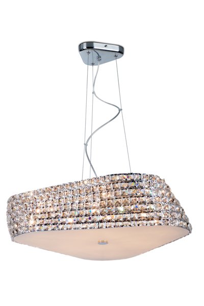 Onzorgvuldigheid spiraal Omtrek Kristallen hanglamp design chroom 65cm Ø G9x6 | My Planet LED