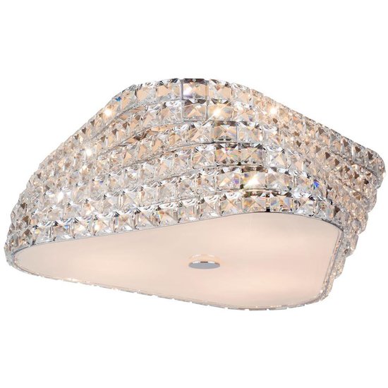 Plafón de cristal diseño cromo 43 o 65cm Ø