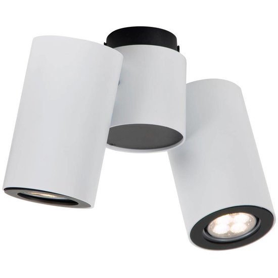 Plafón cilíndrico blanco o gris orientable GU10x2