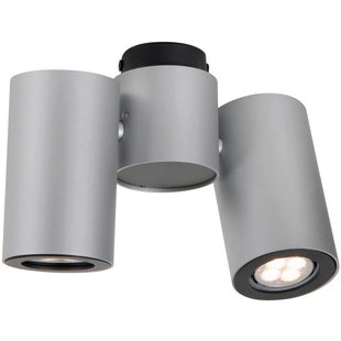 Plafonnier cylindrique blanc, gris orientable GU10x2