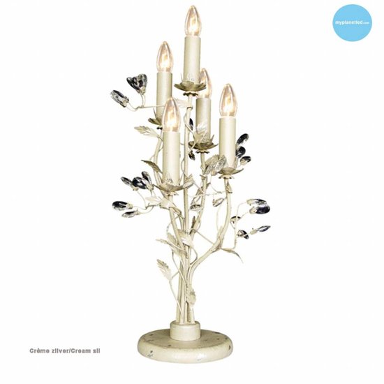 Lampe de table classique noire, blanche grise 5 bougies