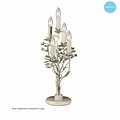 Lámpara de mesa clásica Linea Verdace Michelangelo, color blanco mate, 65 cm de altura, 5 bombillas E14, metal.