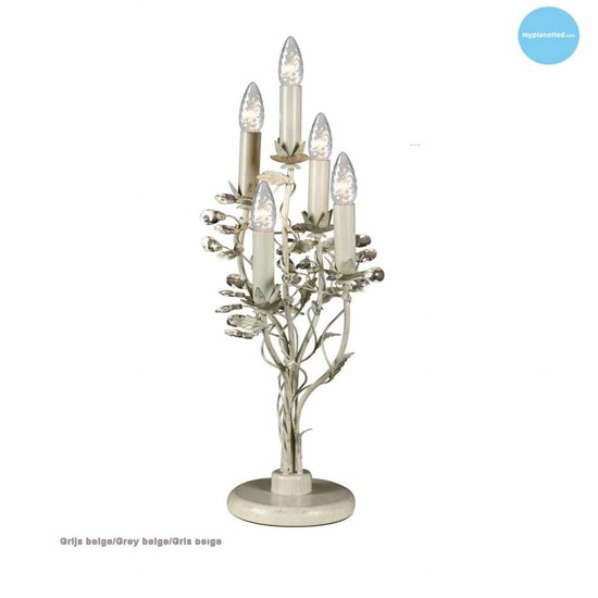 Lampe de table classique noire, blanche grise 5 bougies