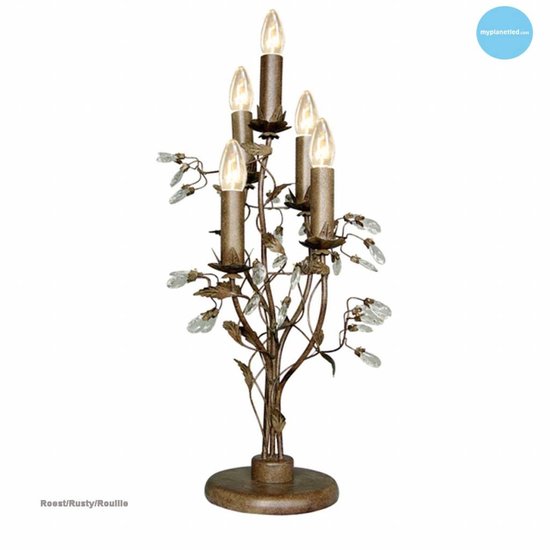 Lampe de table classique noire, blanche grise 5 bougies