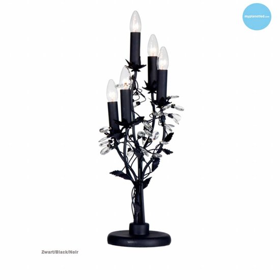 Lampe de table classique noire, blanche grise 5 bougies