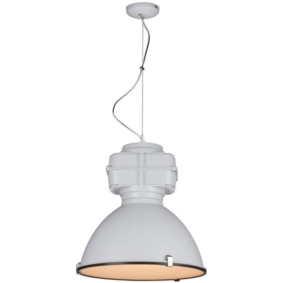 Lustre industriel noir, blanc, béton 50cm diamètre