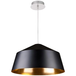 Vintage pendant light black, white with gold or silver 56cm