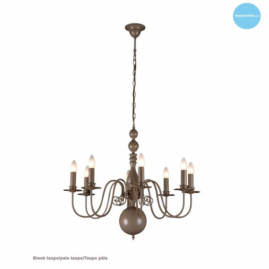 Chandelier pendant light white, black, grey 85cm E14x8