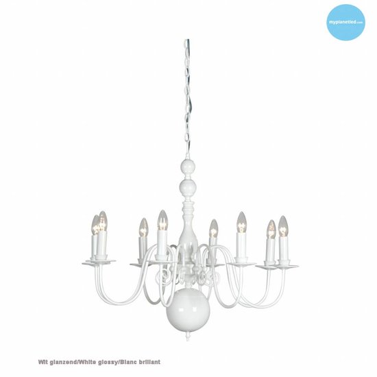 Lustre chandelier noir, blanc, beige, gris 85cm E14x8