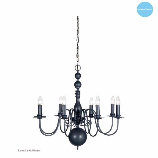 Kronleuchter Pendelleuchte weiß, schwarz, grau 85cm E14x8