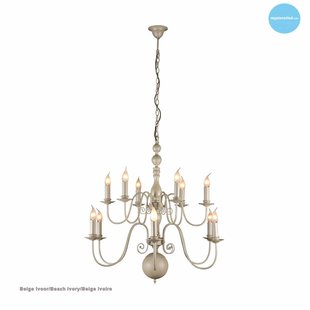 Chandelier pendant light white, black, grey E14x12 85cm