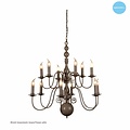 Hanglamp kroonluchter wit, zwart, grijs E14x12 85cm